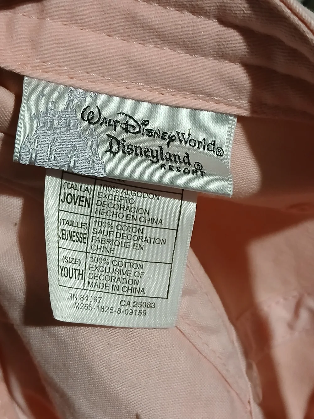 Disney Pink Kids Baseball Cap with Red Mickey Embroidery